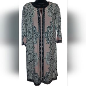 Studio One Pink and Black Geometric Dress